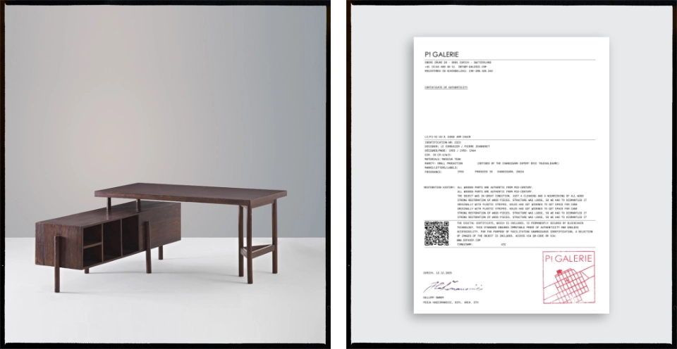blockchain-certificate-pierre-jeanneret-gallery-zurich-chandigarh